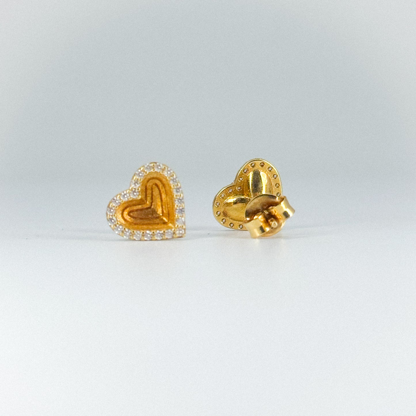 Aretes corazón brillo