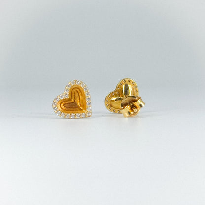 Aretes corazón brillo