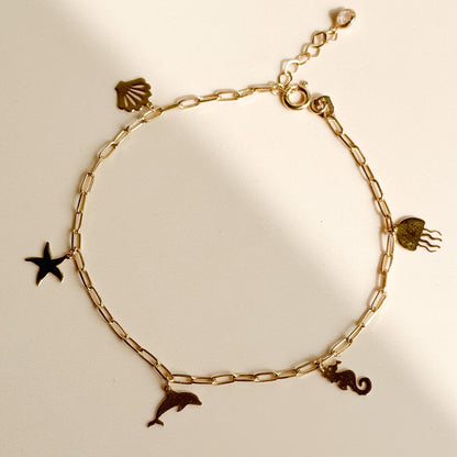 Pulsera Charms Marinos de Oro 18K