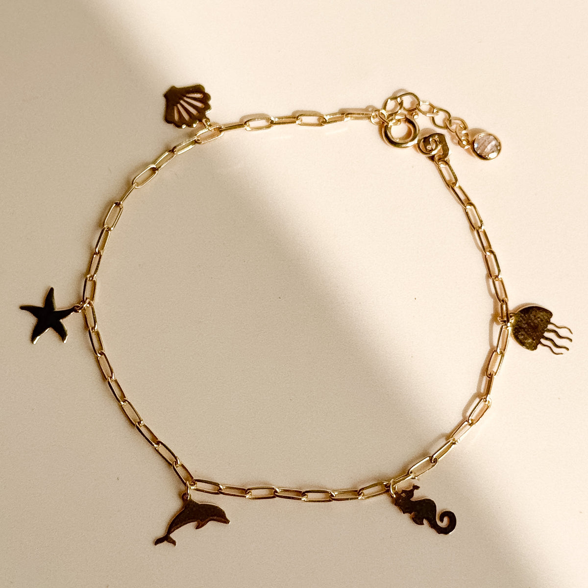 Pulsera Charms Marinos de Oro 18K
