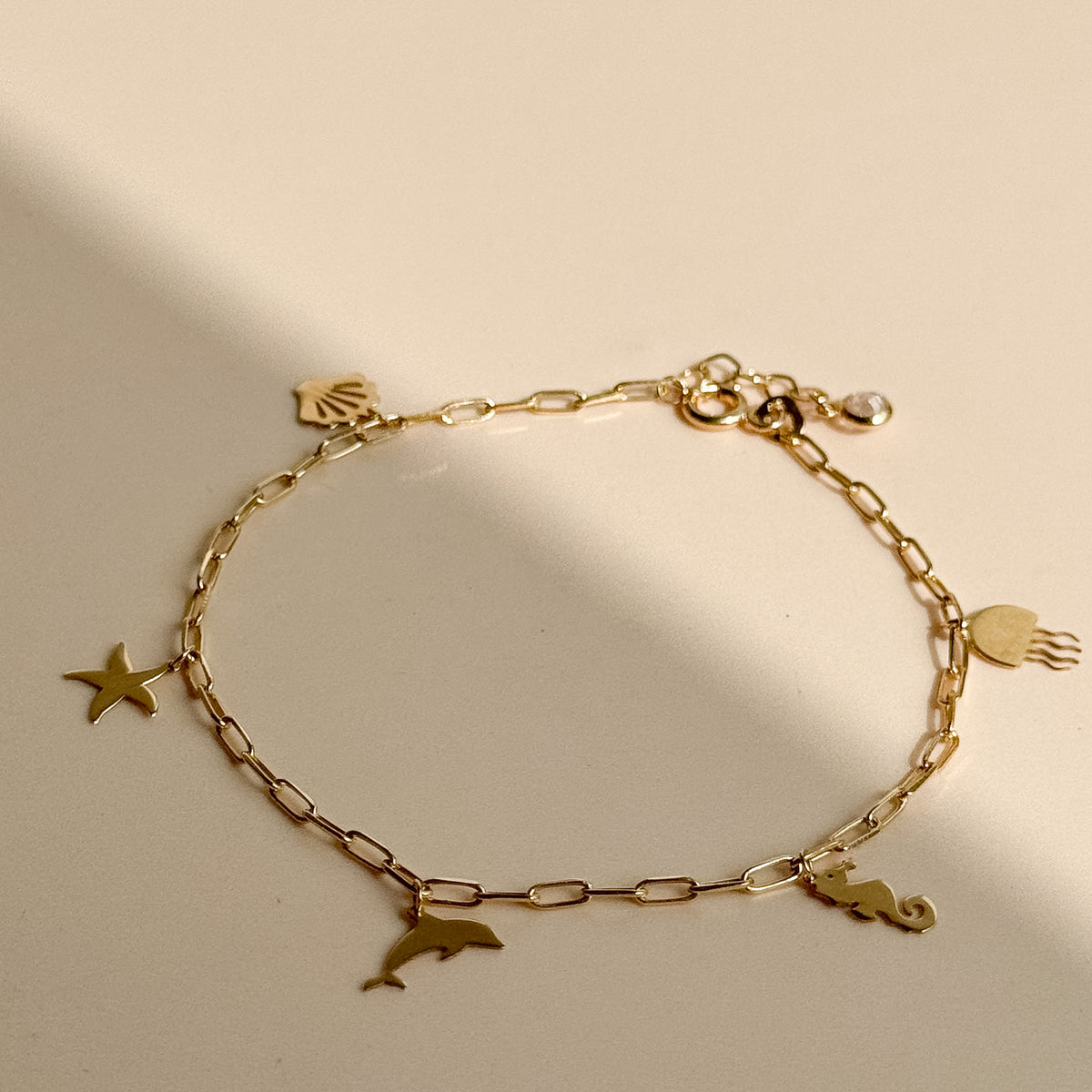 Pulsera Charms Marinos de Oro 18K