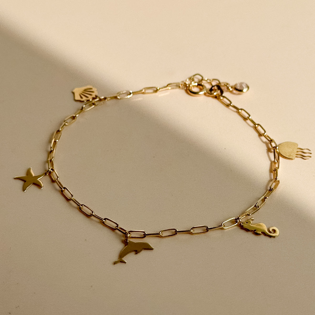 Pulsera Charms Marinos de Oro 18K