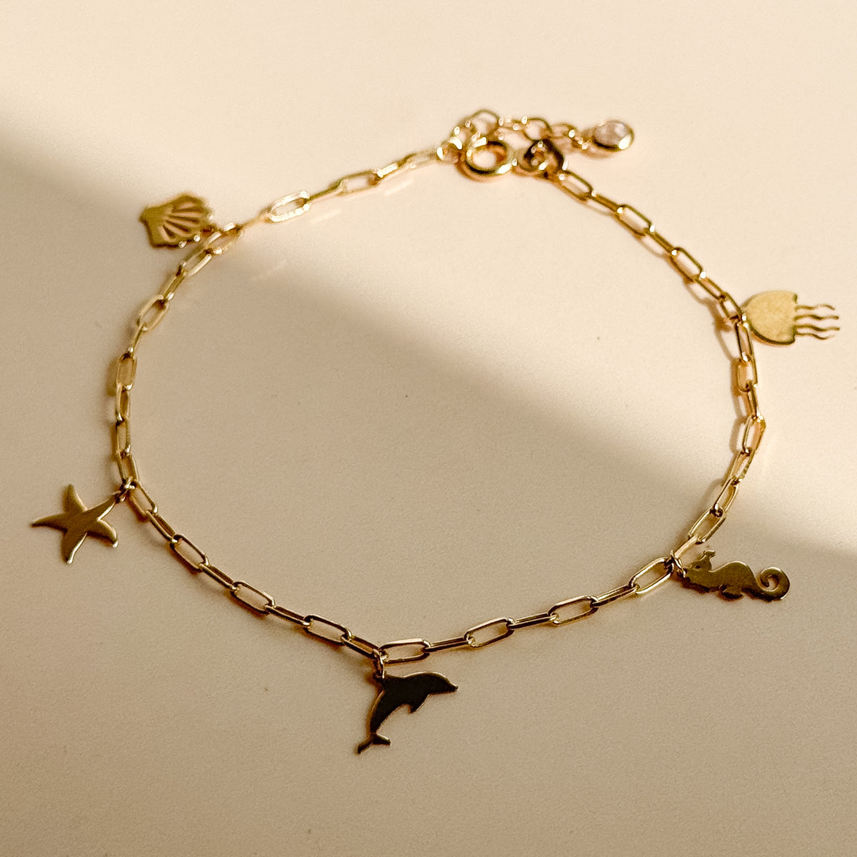 Pulsera Charms Marinos de Oro 18K