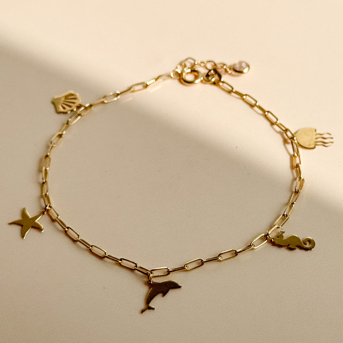 Pulsera Charms Marinos de Oro 18K