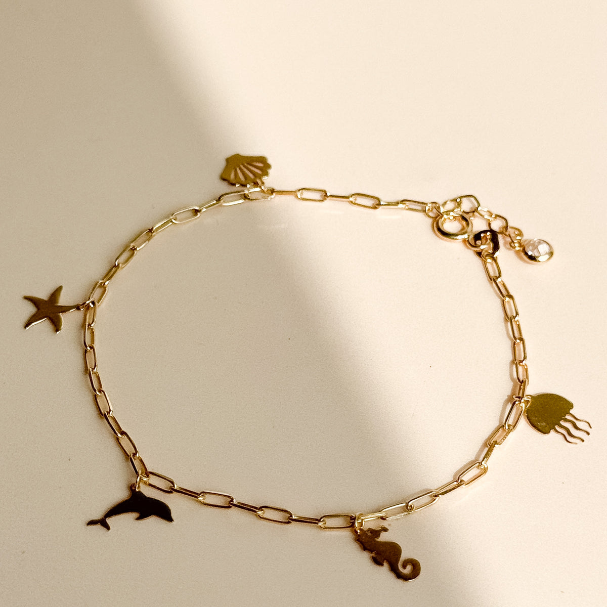 Pulsera Charms Marinos de Oro 18K