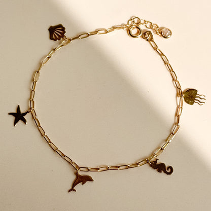 Pulsera Charms Marinos de Oro 18K