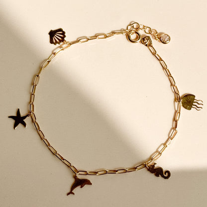 Pulsera Charms Marinos de Oro 18K
