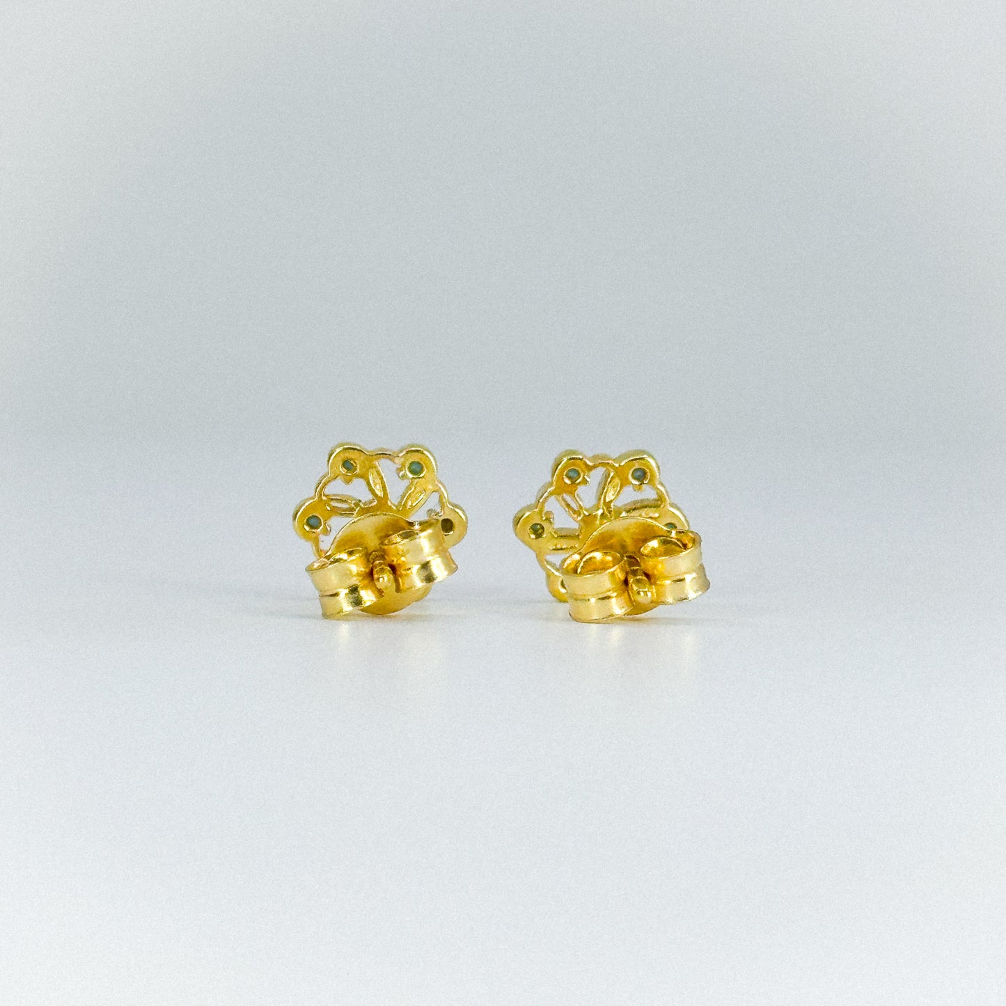 Aretes flor turquesa