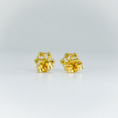 Aretes flor turquesa