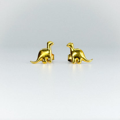 Aretes dinosaurio en oro 18k