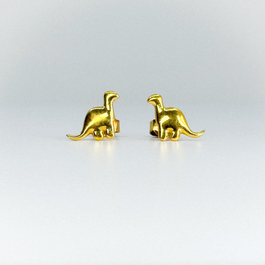 Aretes dinosaurio en oro 18k