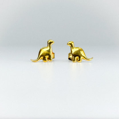 Aretes dinosaurio en oro 18k