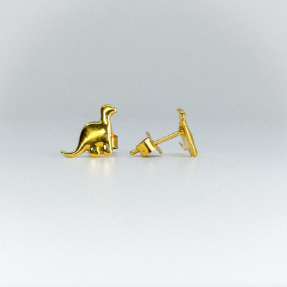 Aretes dinosaurio en oro 18k
