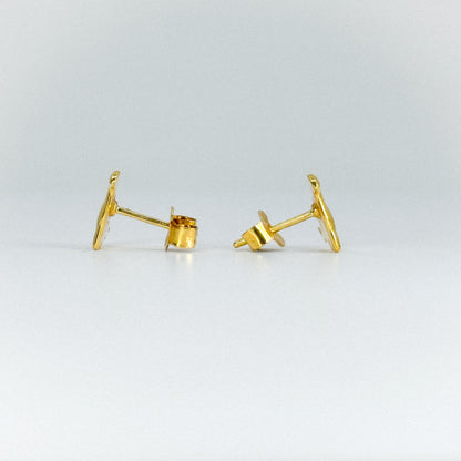 Aretes dinosaurio en oro 18k