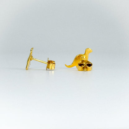 Aretes dinosaurio en oro 18k