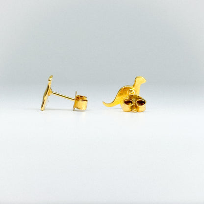 Aretes dinosaurio en oro 18k