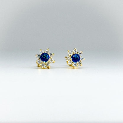 ✨ Aretes Roseta con piedras naturales en oro 18k ✨