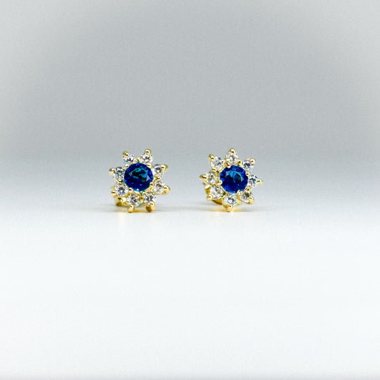 ✨ Aretes Roseta con piedras naturales en oro 18k ✨