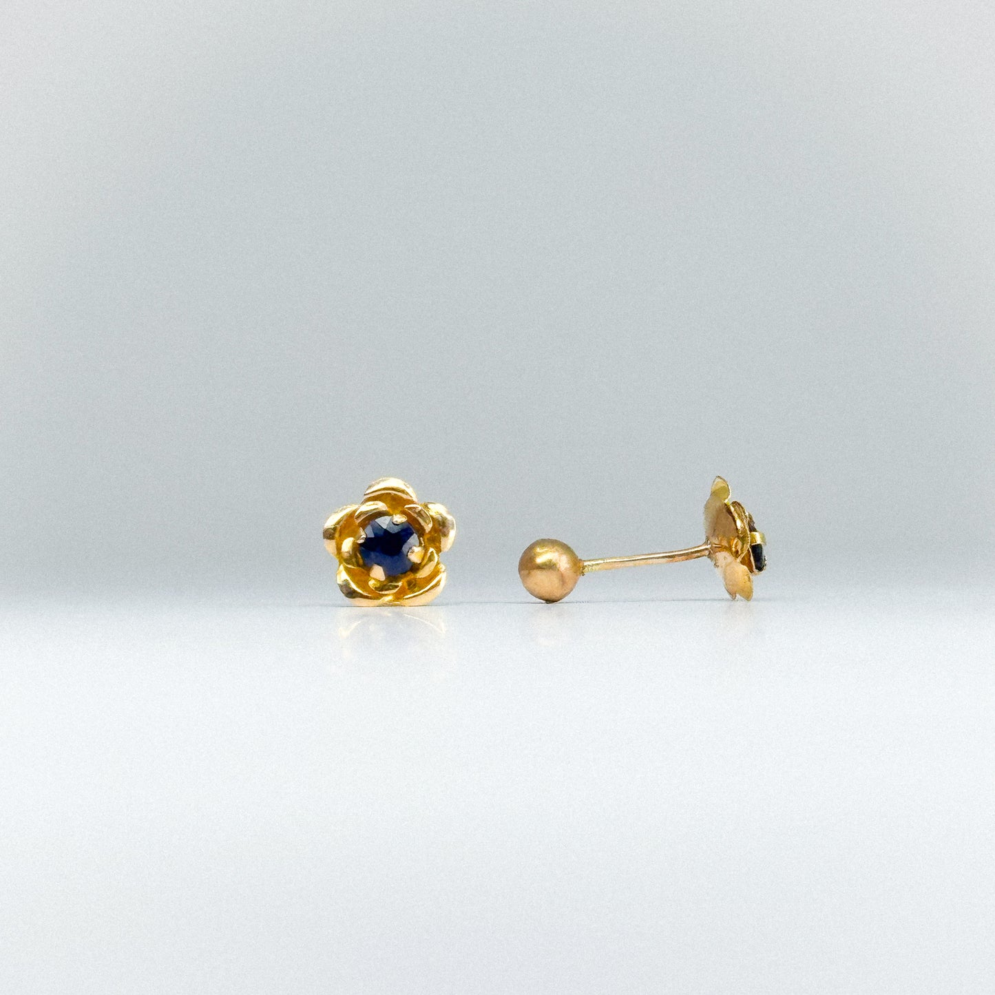 aretes con piedra natural zafiro