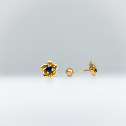 aretes con piedra natural zafiro