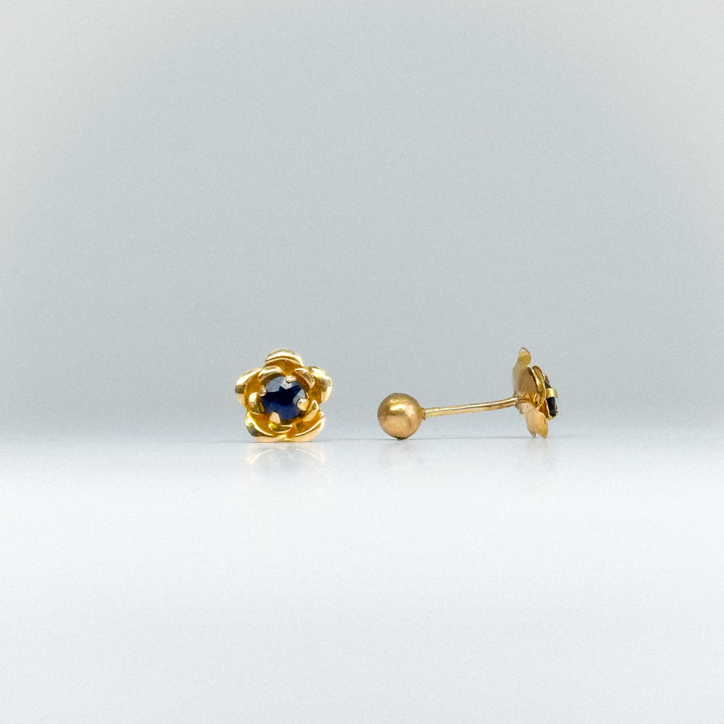 aretes con piedra natural zafiro