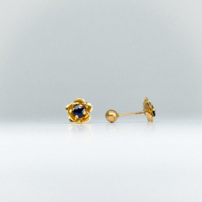 aretes con piedra natural zafiro