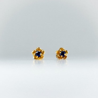 aretes con piedra natural zafiro