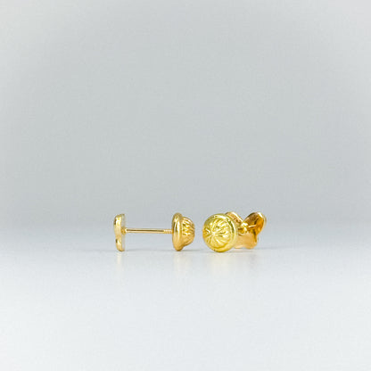 Aretes Topito Mariposa en oro 18k