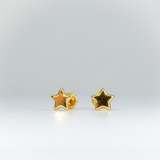 ✨ Aretes Topito Estrella en oro 18k ✨