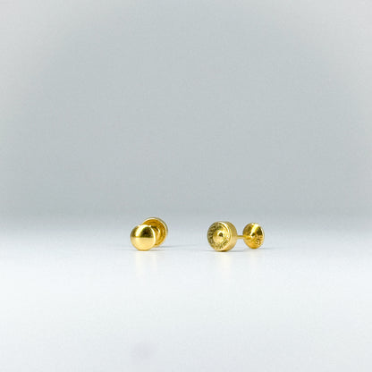 Aretes Topito Lenteja en oro 18k