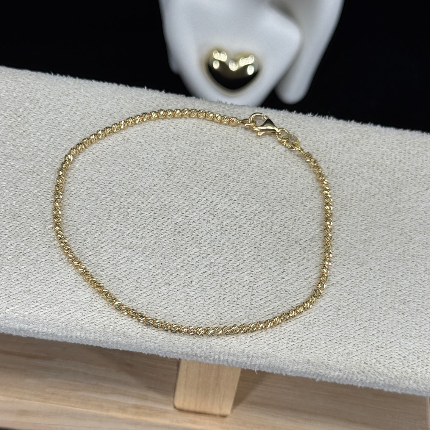 Pulsera Chákira Diamantada 3mm – Oro 18K