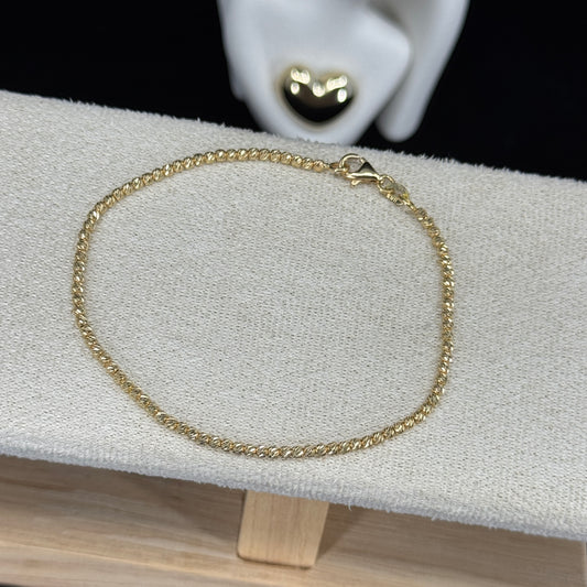 Pulsera Chákira Diamantada 3mm – Oro 18K