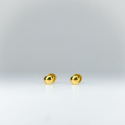 Aretes Topito Lenteja en oro 18k