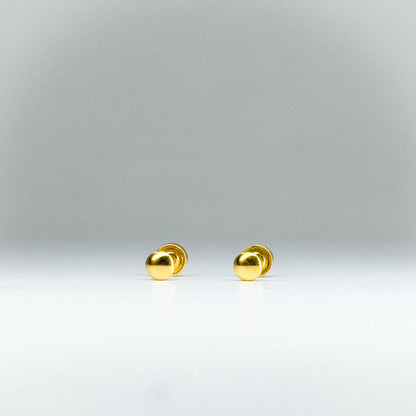 Aretes Topito Lenteja en oro 18k