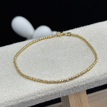 Pulsera Chákira Diamantada 3mm – Oro 18K