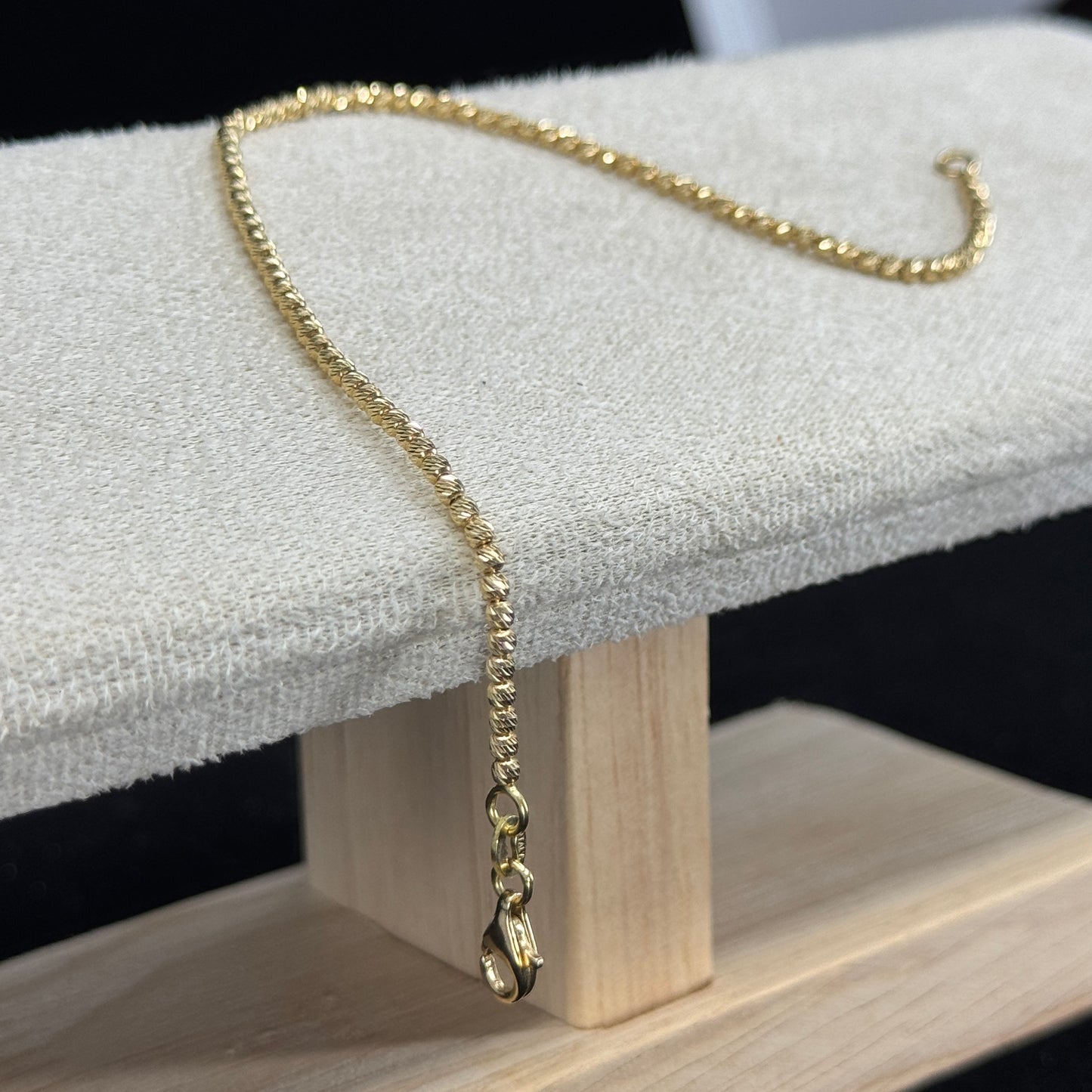 Pulsera Chákira Diamantada 3mm – Oro 18K