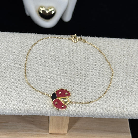 Pulsera Lucky Mariquita – Oro 18K