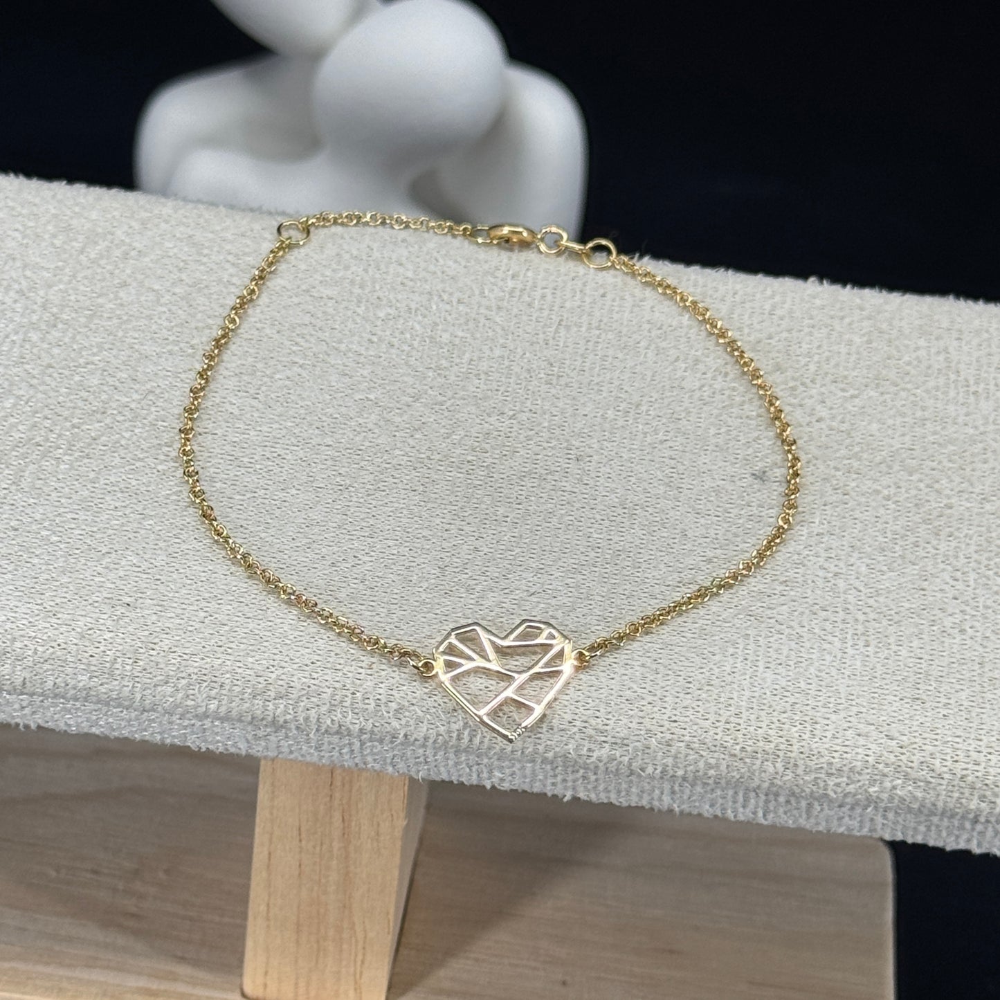 Pulsera Corazón Geométrico – Oro 18K