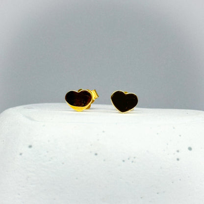 Aretes corazón placa