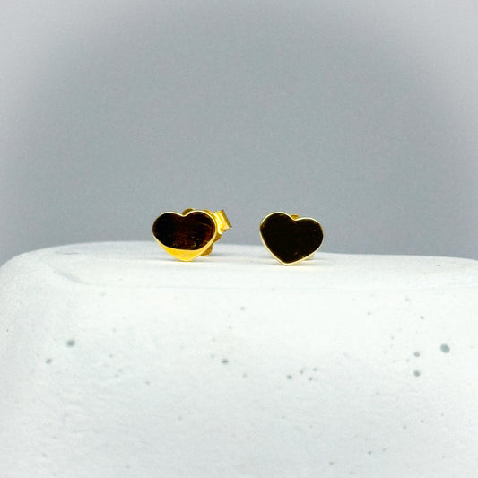 Aretes corazón placa