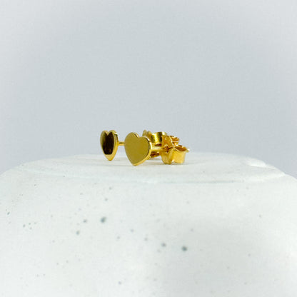 Aretes corazón placa