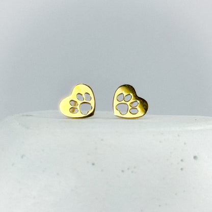 Aretes corazón patitas