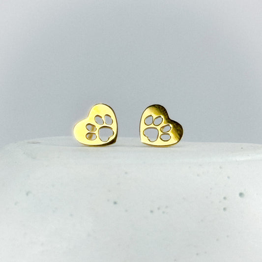 Aretes corazón patitas