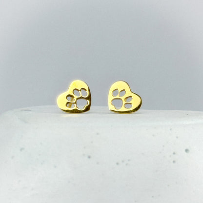 Aretes corazón patitas