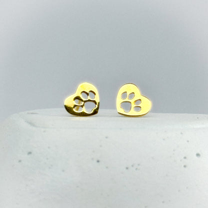 Aretes corazón patitas