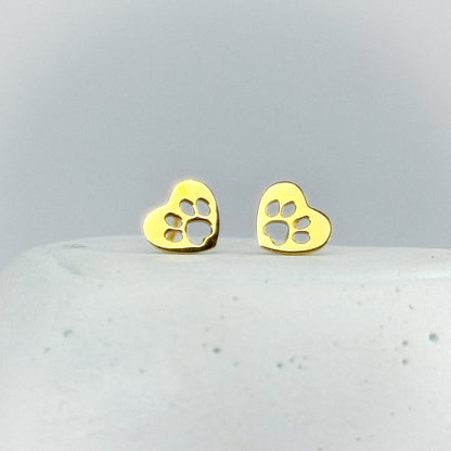 Aretes corazón patitas
