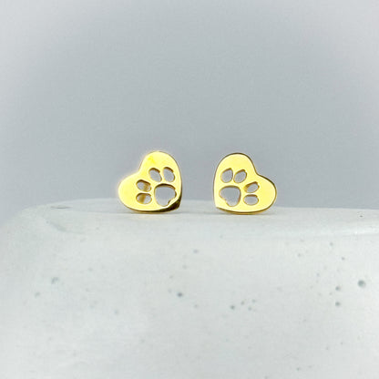 Aretes corazón patitas