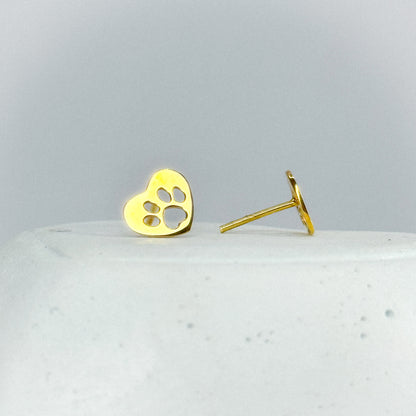 Aretes corazón patitas