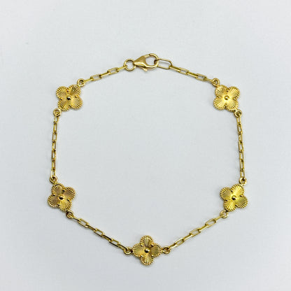 Pulsera Trébol oro 18k