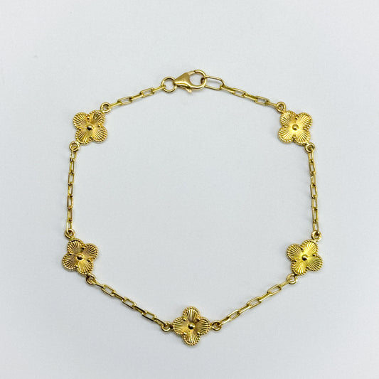 Pulsera Trébol oro 18k